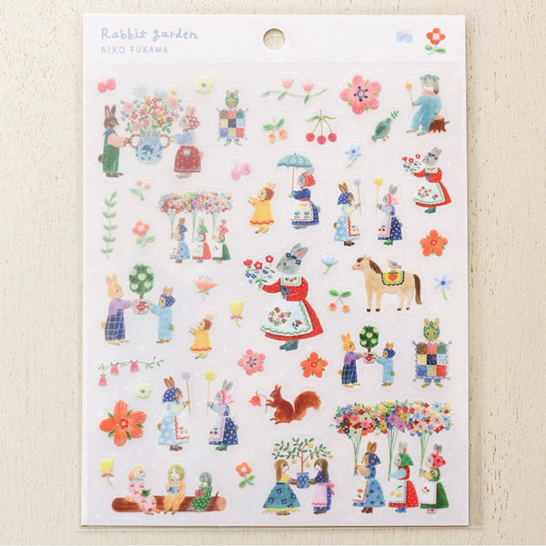 Aiko Fukawa PET sticker Sheet / Rabbit Garden