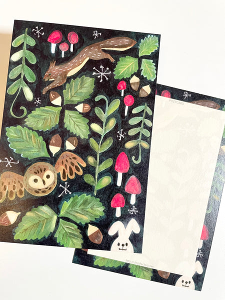 Two way Printing Postcard / Mushroom Forest