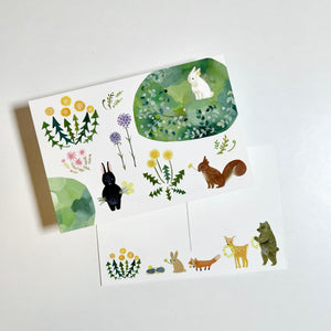 Two way Printing Postcard / Friends in Forrest