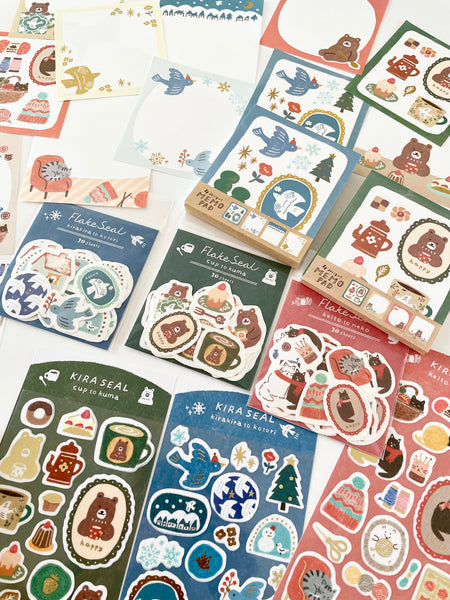 Winter Selection Japanese Paper Sticker - Neko