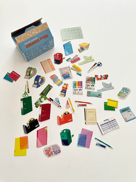 Miniature Box Flake Stickers / Office Supplies