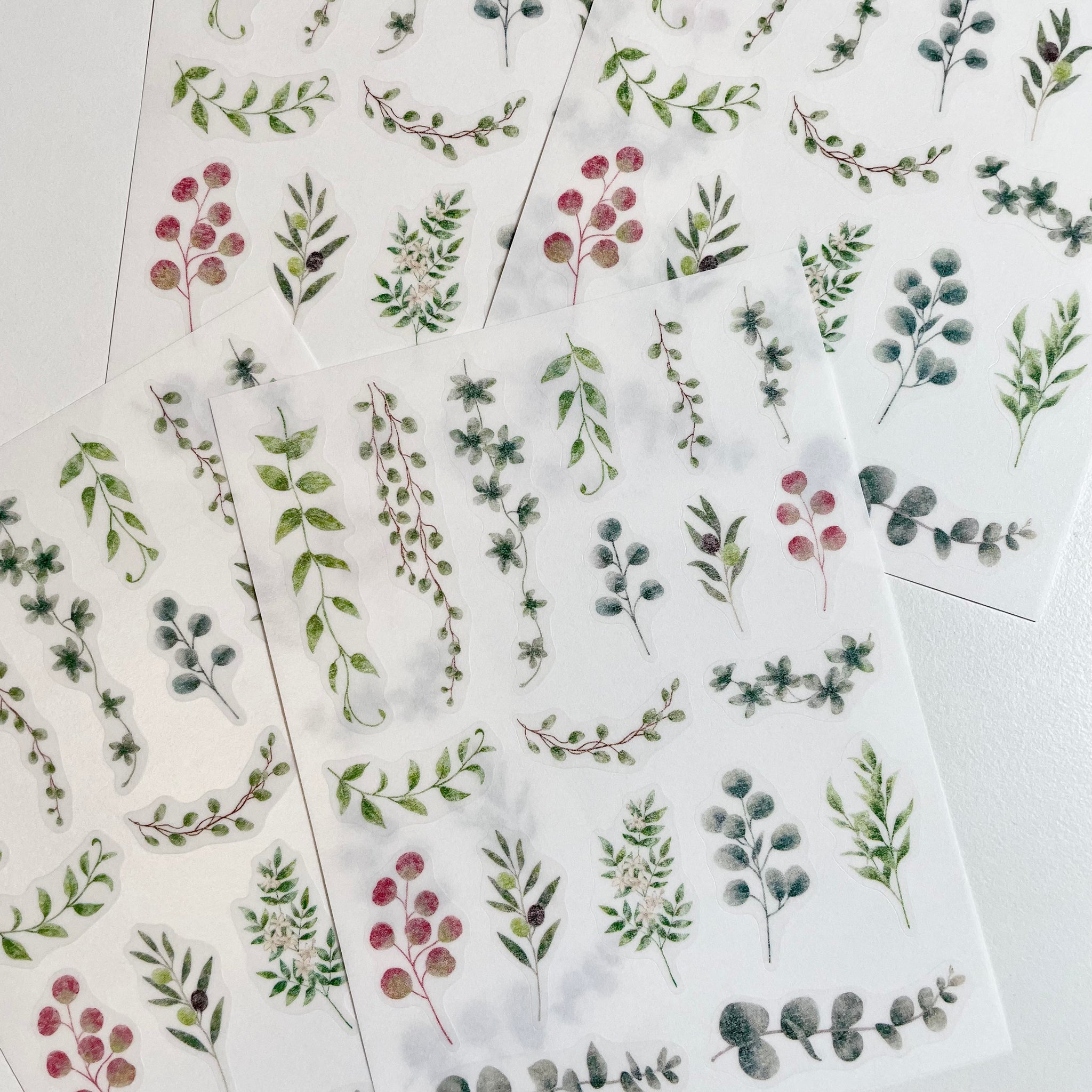 Tracing Paper Die Cut Sticker / Green (2 sheets)