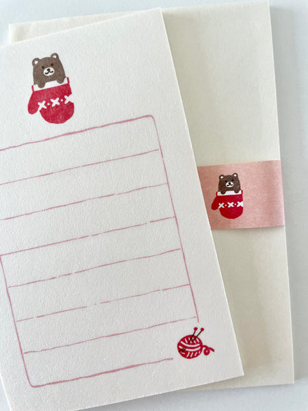 Furukawashiko Mini Letter Set - Glove Bear