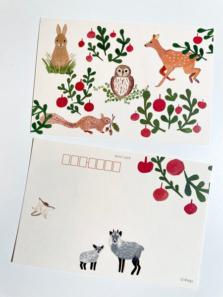Two way Printing Postcard / Animals in Nagano