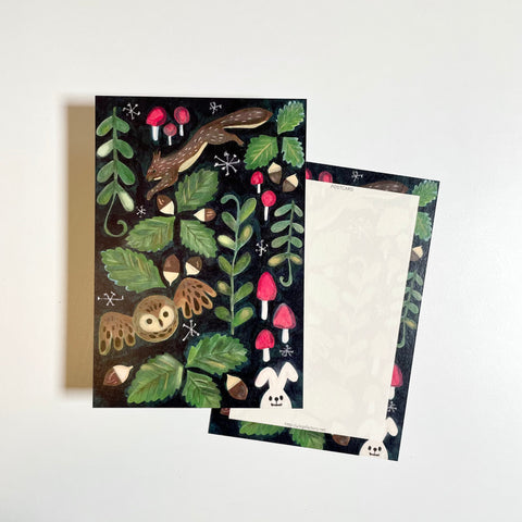 Two way Printing Postcard / Mushroom Forest