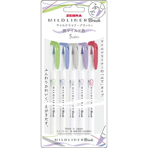 Zebra Mildliner Brush Pen Set / Astringent Mild (955)