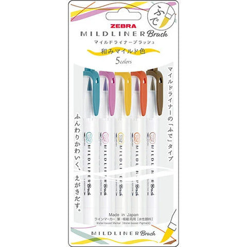Zebra Mildliner Brush Pen Set / Soothing Mild (962)
