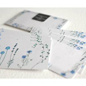 Japan Paper Blue Flower Message Card / Memo