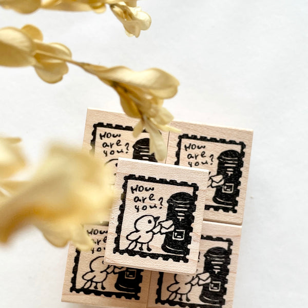 Hankodori Rubber Stamp / Postage Bird (How are you?)