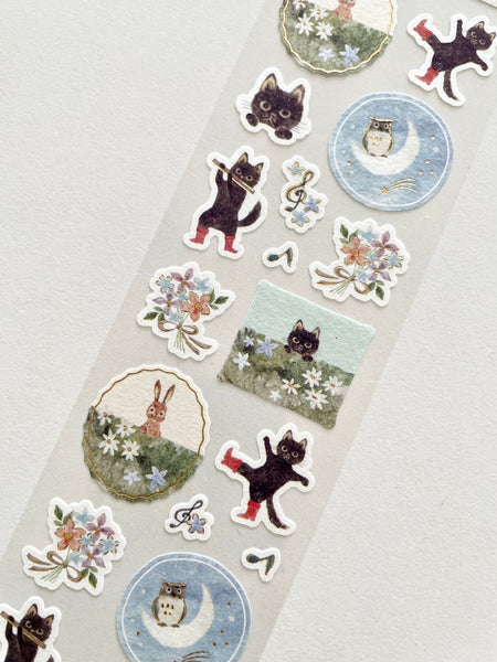 Michikusa Japanese Paper Seal / Cat in Boots