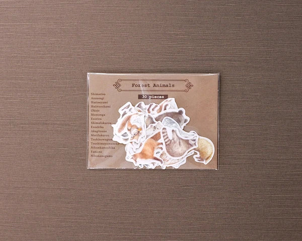 Washi Paper Flake Sticker / Forest Animals