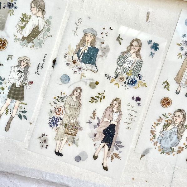 PION Elegant Print-On Sticker / 12 girls 3 sheets