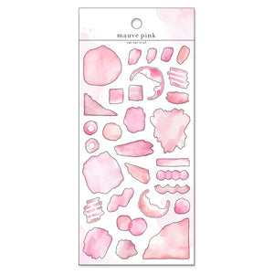 Mind Wave Watercolor Sticker Seal / Mauve Pink