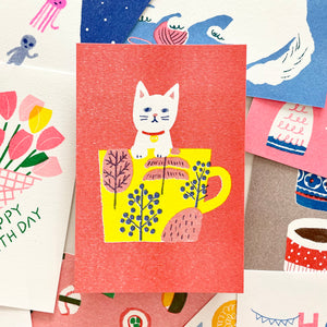 Furukawashiko Traditional Print Postcard / In Mug