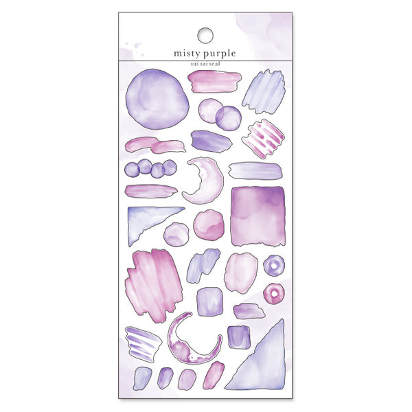 Mind Wave Watercolor Sticker Seal / Misty Purple
