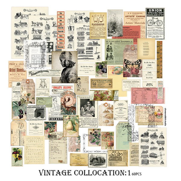 Vintage Journal Materials 60Pcs / Set 01