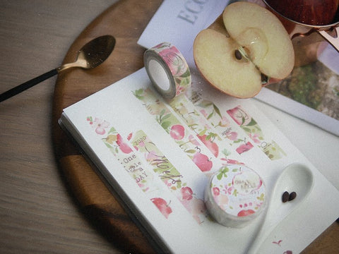 Meow Illustration Washi Tape - One Apple a Day