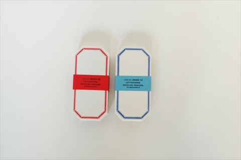 Letterpress Label Cards - Red / Blue