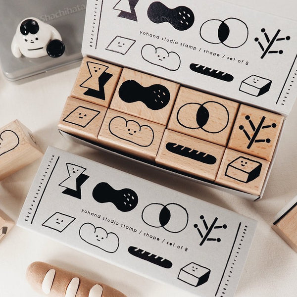 Yohand A box of Shapes Rubber Stamps