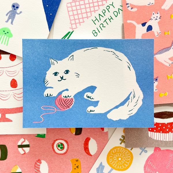 Furukawashiko Traditional Print Postcard / Playing