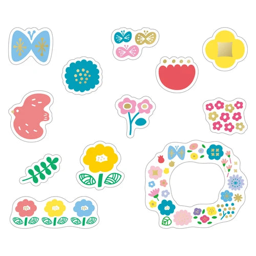 Glitter Clear Flake Sticker / Garden