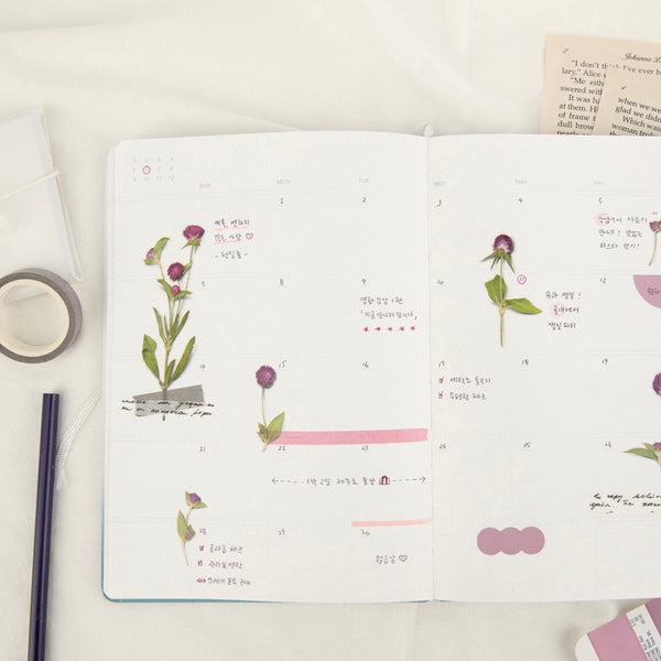 Pressed Flowers Sticker - Globe Amaranth