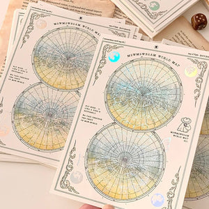 Gold Foil World Map Card 011