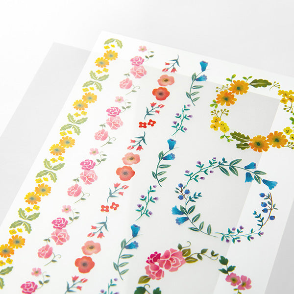 Midori Japan Transfer Sticker - Wreaths