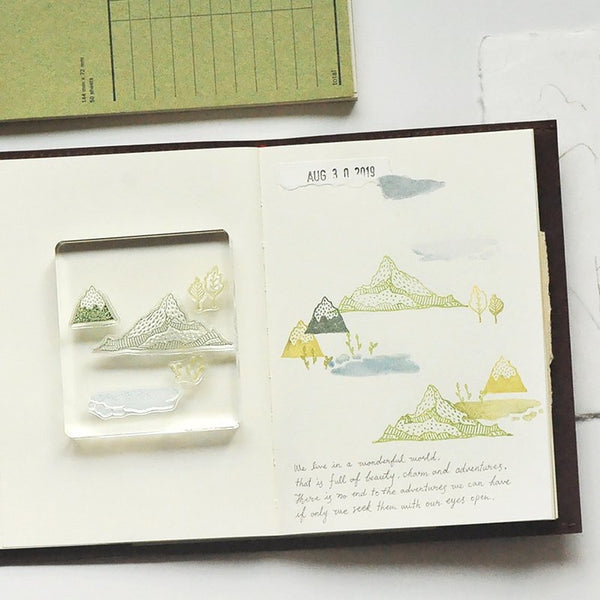 MU Splice Stamp No.11 Landscape Of Mountains