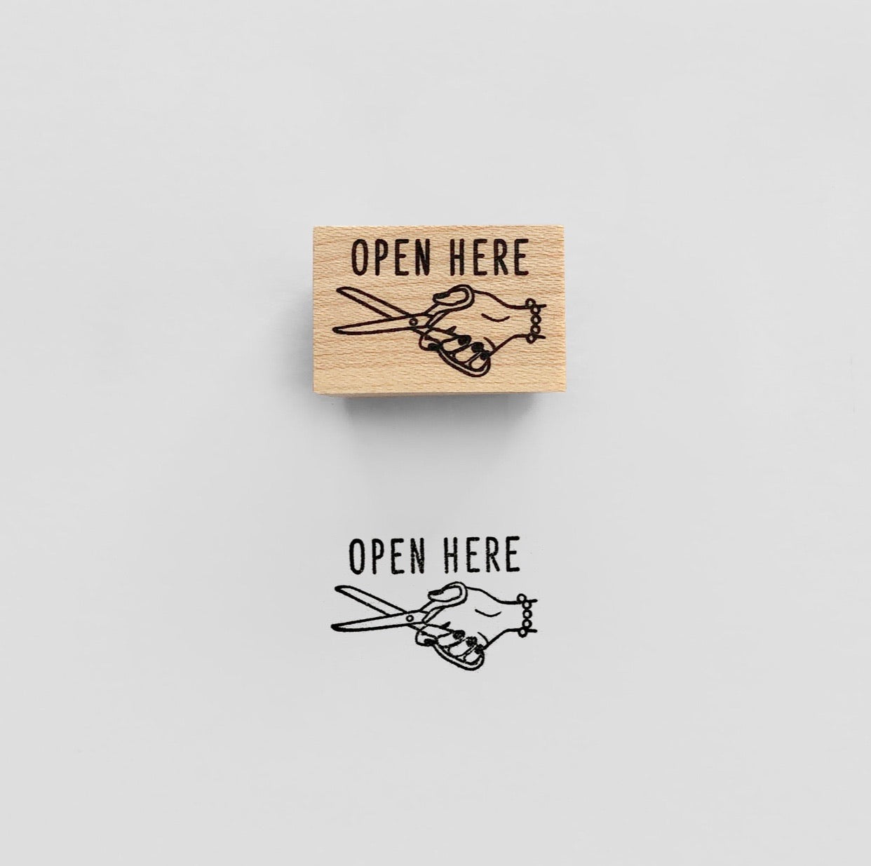 OPEN HERE Rubber Stamp スタンプ