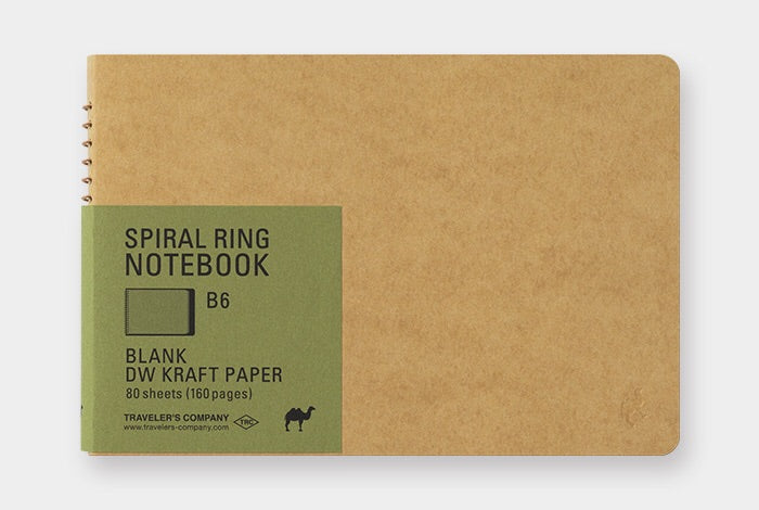 TRC SPIRAL RING NOTEBOOK (B6) Blank DW Kraft Paper