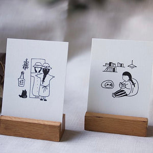 At Home - Girl Rubber Stamp (2designs)