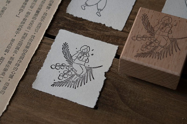 Silver Leaf Acacia’s Girl Rubber Stamp