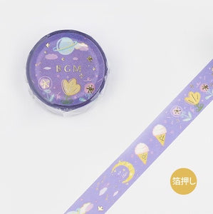 BGM Washi Tape Foil Stamping - Purple Starry Sky