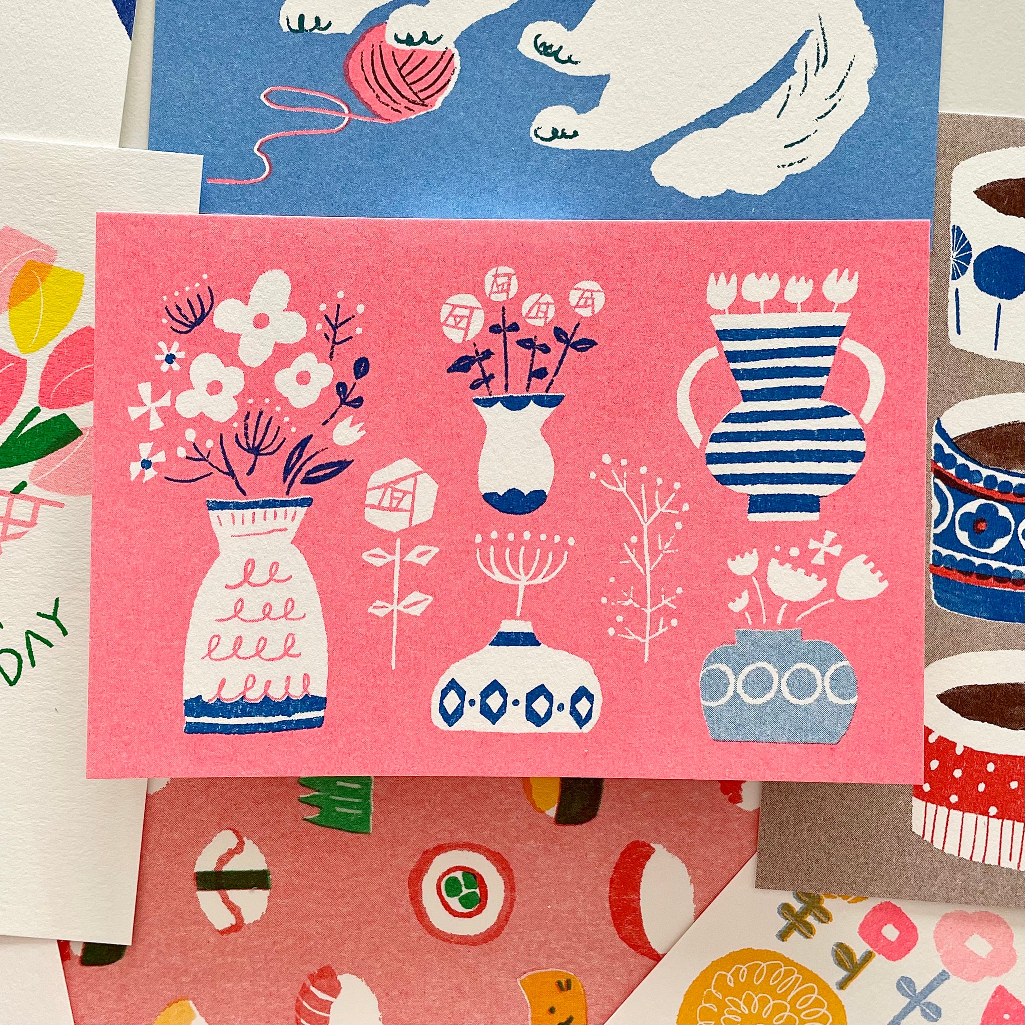 Furukawashiko Traditional Print Postcard / Vase
