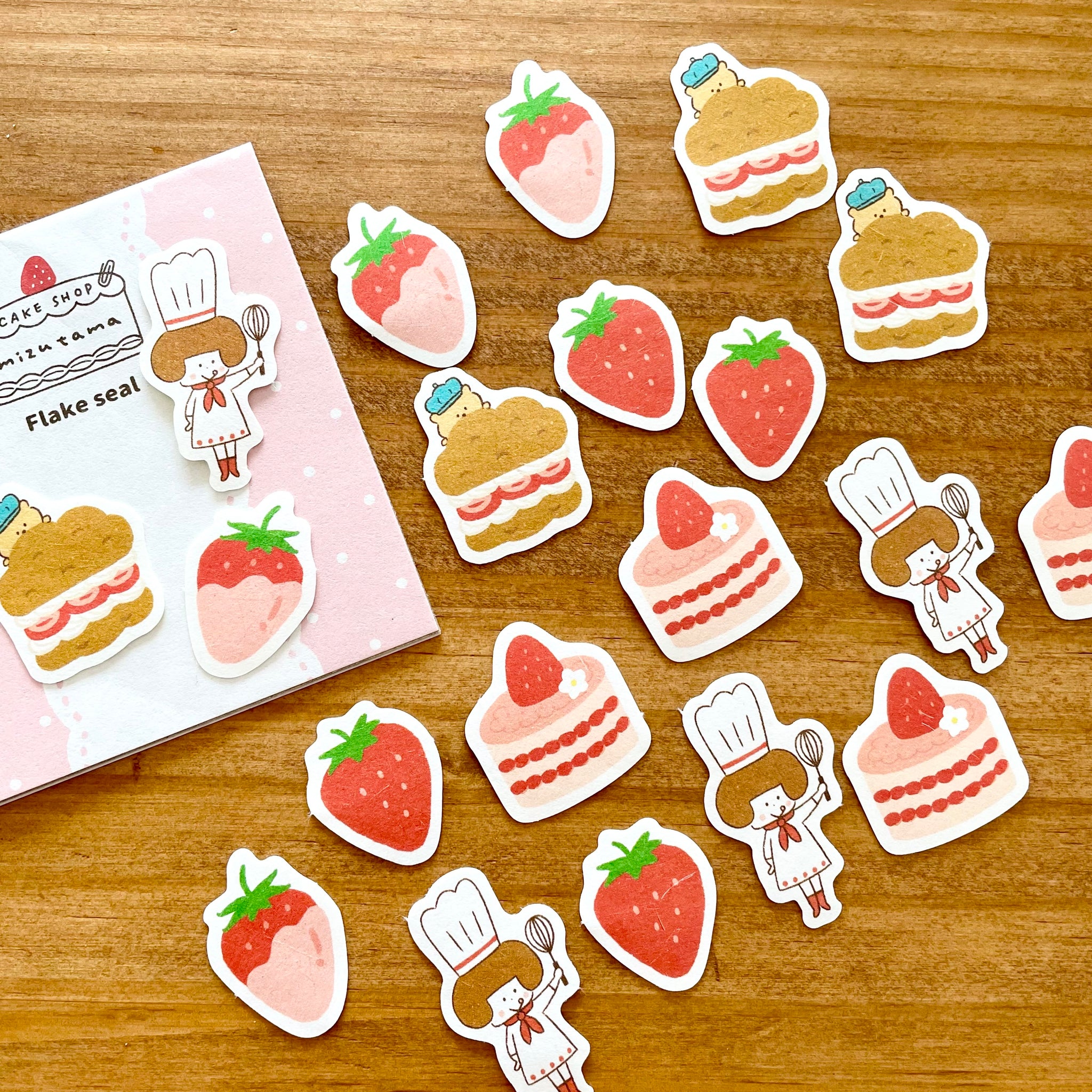 Mizutama Cake Shop Sticker Flake - Cakes