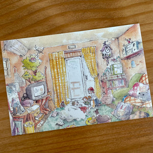Mina Illustration Postcard - Magic Home