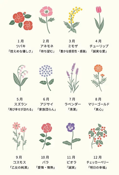 Matoka Mois et Fleurs Washi Tape (12 Monthly Designs)