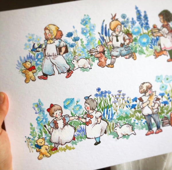 KRIMGEN’s Washi Tape - Blue Flowers
