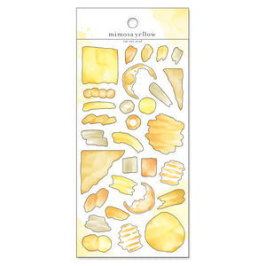Mind Wave Watercolor Sticker Seal / Mimosa Yellow